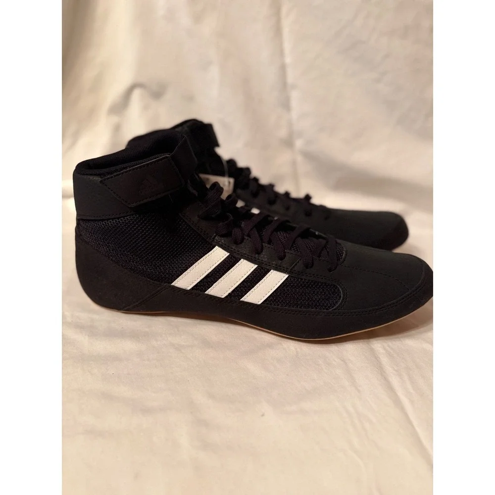 Adidas Wrestling Shoes Black White Stripes Men's‎ Size 15